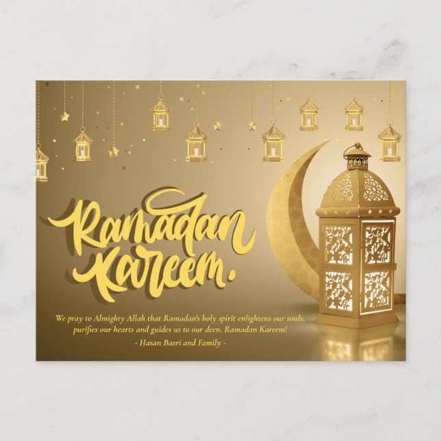 Ramadan Kareem Personlig Text Helg Vykort (Framsida)