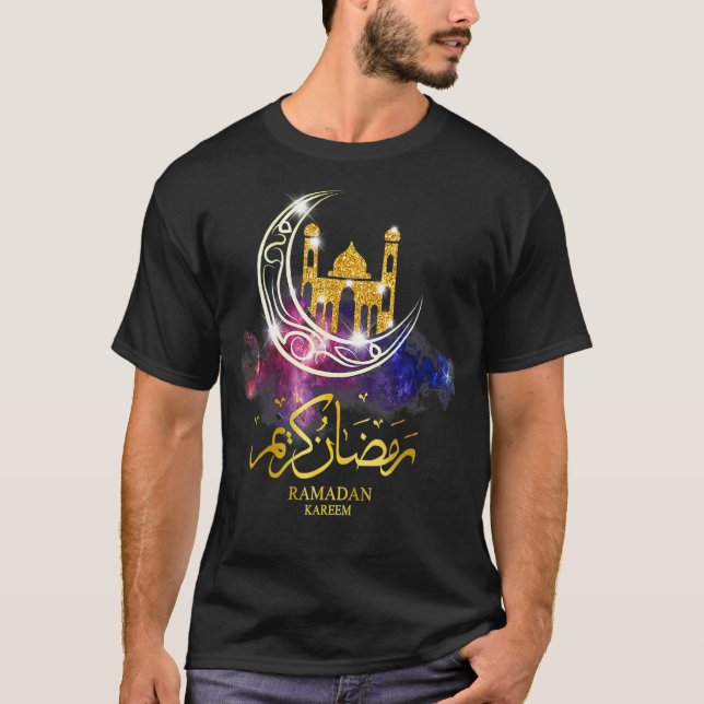 Ramadan Kareem Pray for Muslims Mubarak Islam Måne T Shirt (Framsida)