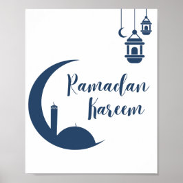 Ramadan Kareem Röda halvmånen & Lykta Islamsk Vägg Poster