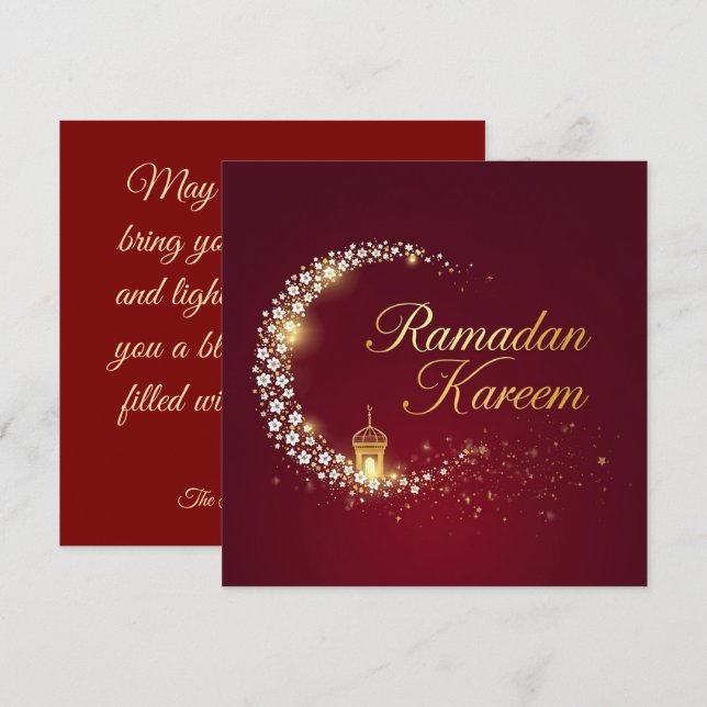 Ramadan Kareem semesterkort Personligt Kort (Fram/baksida)