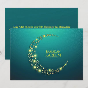 Ramadan Kareem Starry Guld Crescent Julkort