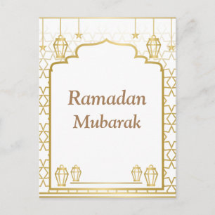 Ramadan Kareem Typografi Islamsk Halvmåne Konst Vykort