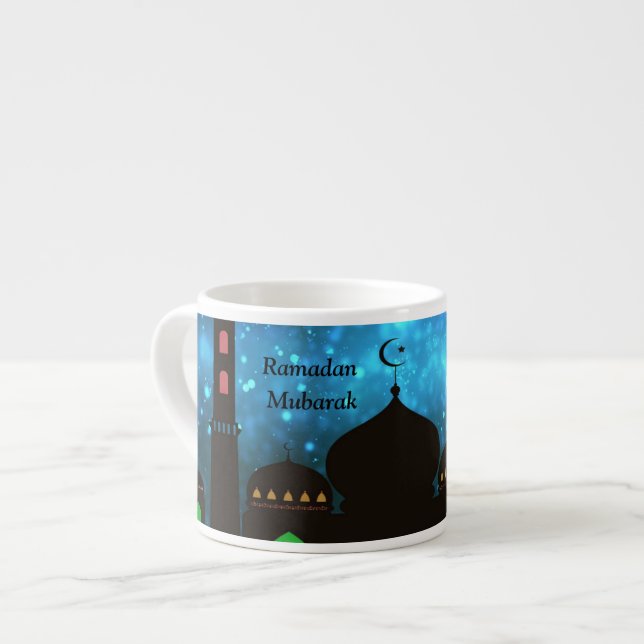 Ramadan Kareem Typography Islamic Crescent Text Espressomugg (Framsida vänster)
