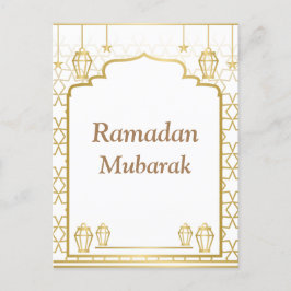 Ramadan Kareem Typography Islamic Crescent Text Vykort
