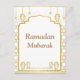 Ramadan Kareem Typography Islamic Crescent Text Vykort