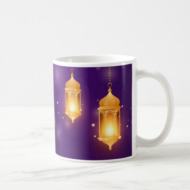 Ramadan Kareem Välkommen Heliga Månad Lila Kaffemugg (Höger)