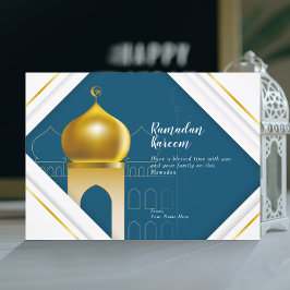 Ramadan Kareem | Vit modern ram gratulationskort Inbjudningar