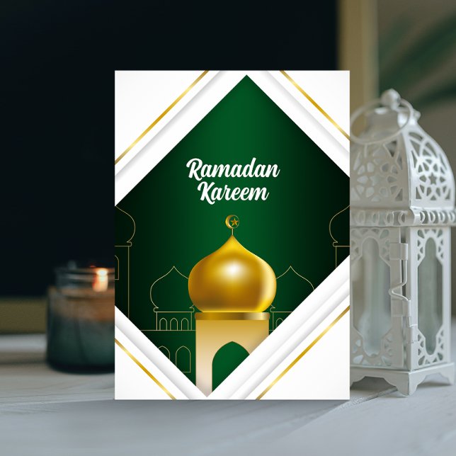 Ramadan Kareem | Vitt Modern Ram-hälsningskort Inbjudningar (Skapare uppladdad)