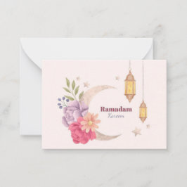 Ramadan Kareem Watercolor Anteckningskort