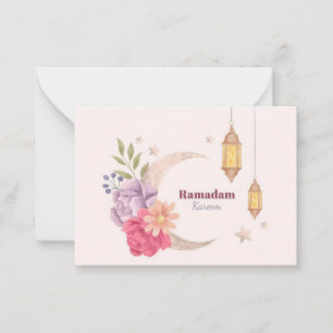 Ramadan Kareem Watercolor Anteckningskort