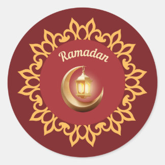 Ramadan Lantern & Crescent Premium Sticker – Islam Runt Klistermärke