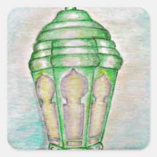 Ramadan lantern fyrkantigt klistermärke