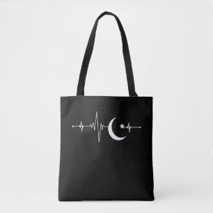 Ramadan Måne Islam Heartslag Crescent Muslim Tygkasse