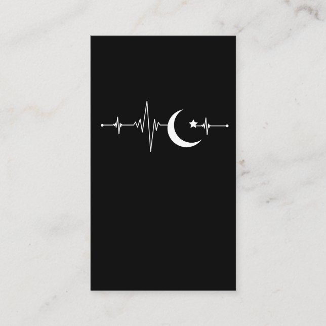 Ramadan Måne Islam Heartslag Crescent Muslim Visitkort (Framsida)