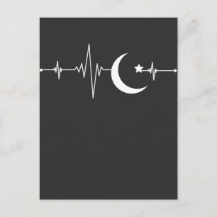 Ramadan Måne Islam Heartslag Crescent Muslim Vykort