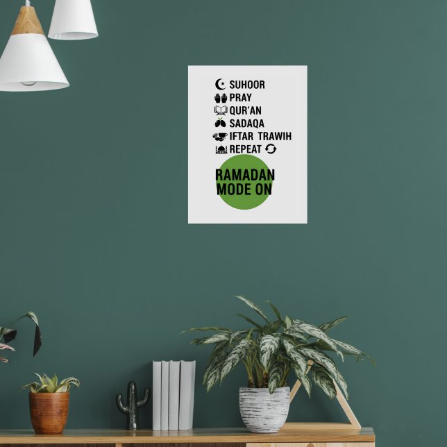 Ramadan Mode On,Islamic Fasting Activities List, Poster (Vardagsrum 1)