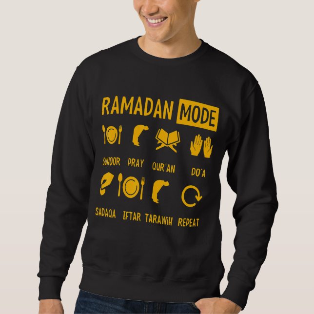 Ramadan Mode on Ramadan Month Kareem Fasting Musli Lång Ärmad Tröja (Framsida)