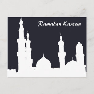 Ramadan Mosque Black-vykort Vykort