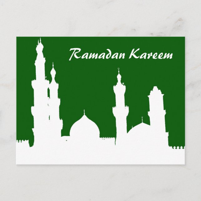 Ramadan Mosque Grönt Postcard Vykort (Framsida)