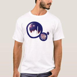 Ramadan Mosque i Crescent Måne med Fanous Blue Tee Shirt