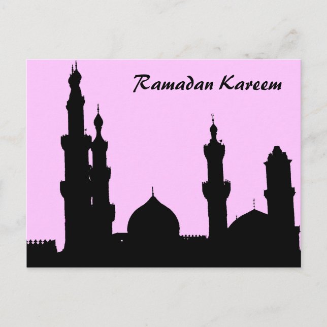 Ramadan Mosque Rosa Postcard Vykort (Framsida)
