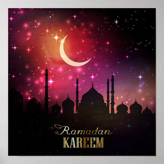 Ramadan Mosque Rosa Sunset Poster (Framsidan)
