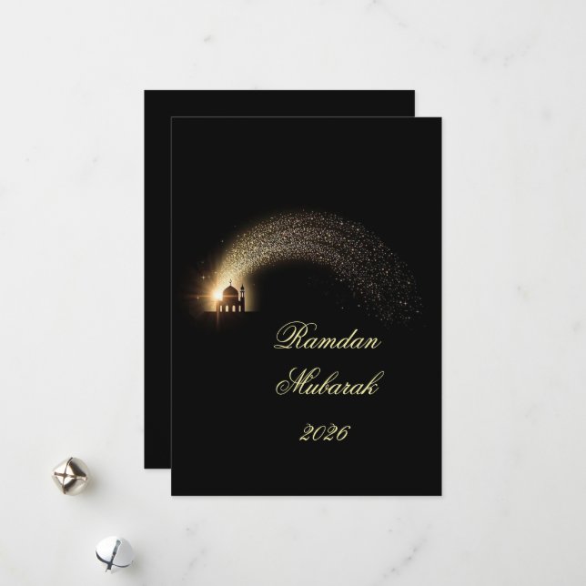 Ramadan Mubarak 2026 personlig  Elegant Kort  (Fram/Back In Situ)