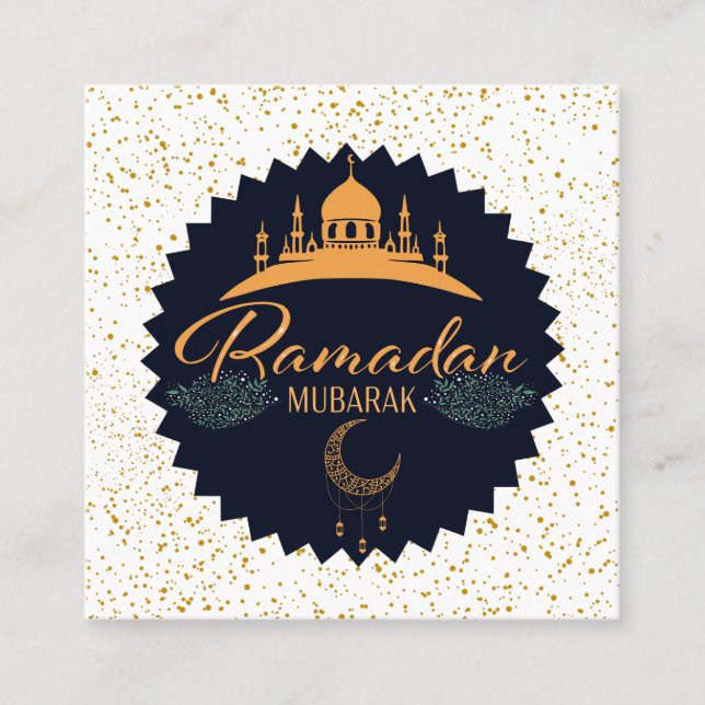 RAMADAN MUBARAK 2 FYRKANTIGT VISITKORT (Framsida)