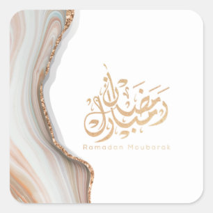 Ramadan mubarak arabisk kalligrafi fyrkantigt klistermärke