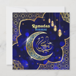 Ramadan Mubarak Arabisk kalligrafi Gyllene halvmån Julkort