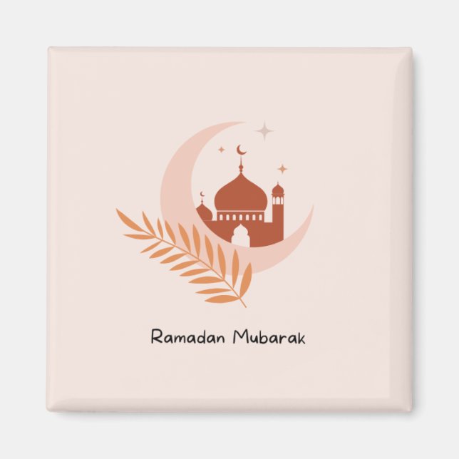 Ramadan Mubarak Boho Måne & Mosque Magnet (Framsidan)