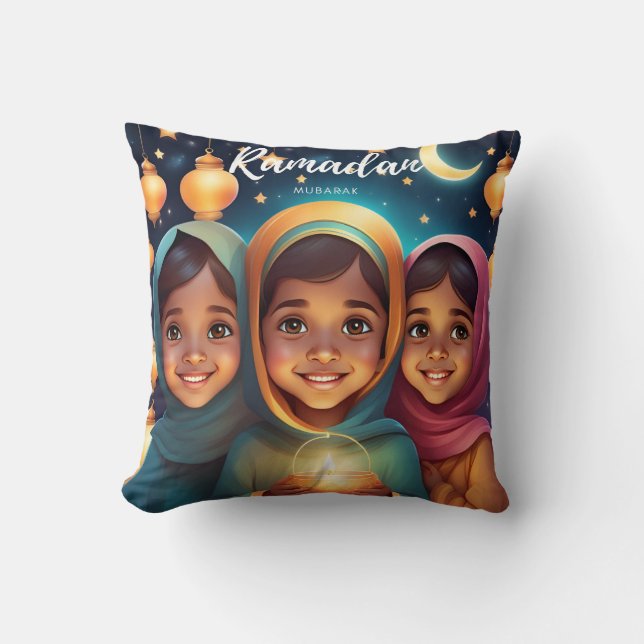 Ramadan Mubarak Children's Candle Cushion 1 Side Kudde (Framsida)