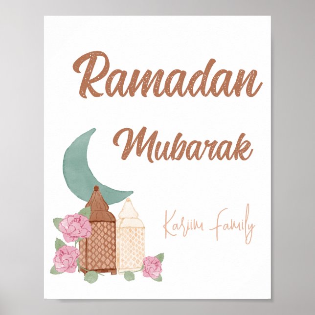 Ramadan Mubarak Dekoration Anpassningsbar  Hemdeka Poster (Framsidan)