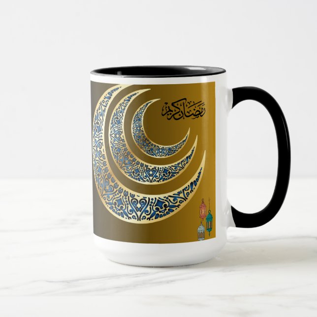 Ramadan Mubarak-design – Vacker islamsk halvmåne Mugg (Höger)