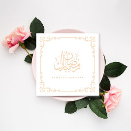 Ramadan Mubarak Elegant Guld Calligraphy Hälsning Julkort