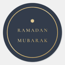 Ramadan Mubarak Elegant Navy Gulddekal