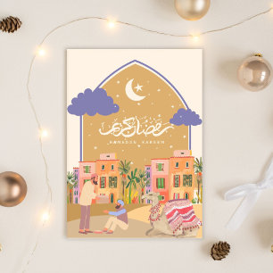 Ramadan Mubarak Färgglad Oas Kort