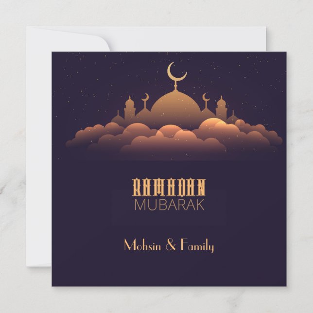 Ramadan Mubarak Flat Helgdag Card Julkort (Framsida)