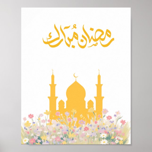 "Ramadan Mubarak" Floral Wall Art Poster (Framsidan)