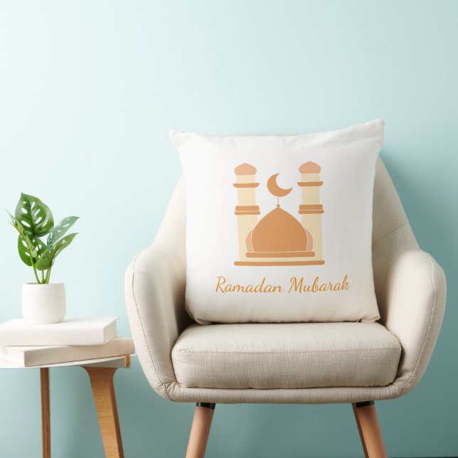 Ramadan Mubarak Golden Mosque Pillow Kudde (Stol)