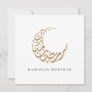 Ramadan Mubarak Guld Halvmåne Kalligrafi Julkort