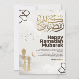 Ramadan Mubarak Gyllene Kalligrafi Konst Julkort