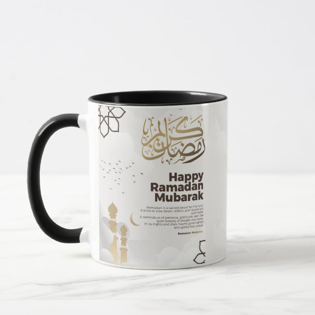 Ramadan Mubarak Gyllene Kalligrafi Konst Mugg (Vänster)