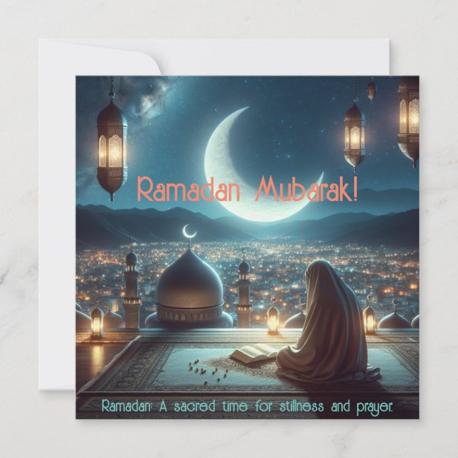 Ramadan Mubarak Helig Time for Stillness & Prayer Julkort (Framsida)