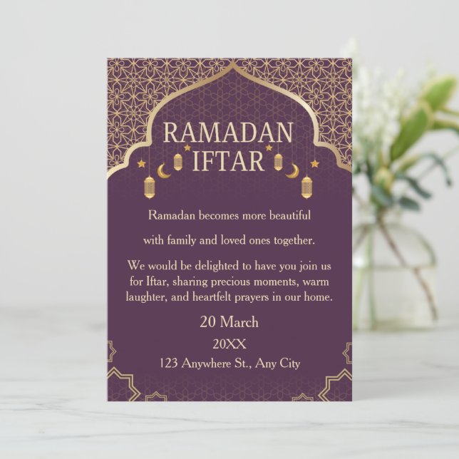 Ramadan Mubarak-inbjudningar – Elegant familje-Ift Inbjudningar (Stående Fram)
