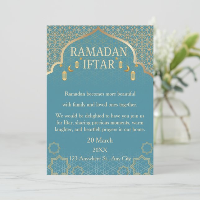 Ramadan Mubarak-inbjudningar – Elegant familje-Ift Inbjudningar (Stående Fram)