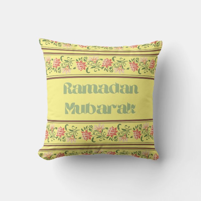 Ramadan Mubarak Islamic Arabesque Gräns mönster Kudde (Framsida)