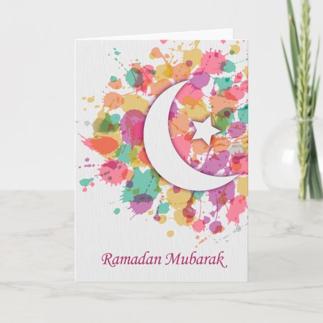 Ramadan Mubarak Islamic Greeting Card! Kort (Framsida)