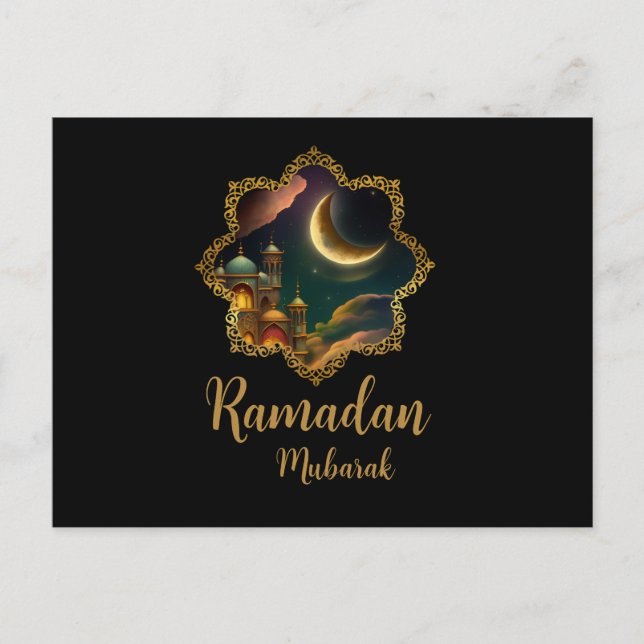 RAMADAN MUBARAK KAREEM 2024 HELG VYKORT (Framsida)