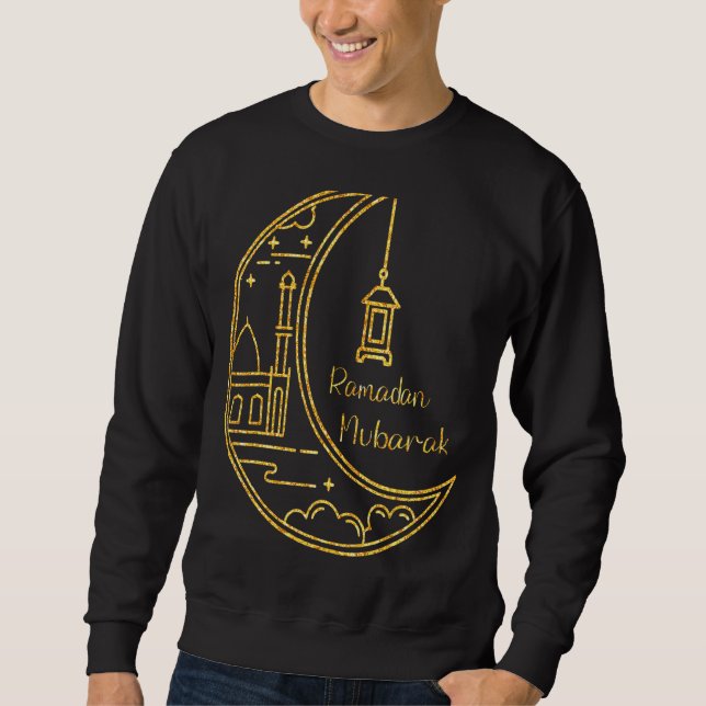 Ramadan Mubarak Kareem Lång Ärmad Tröja (Framsida)